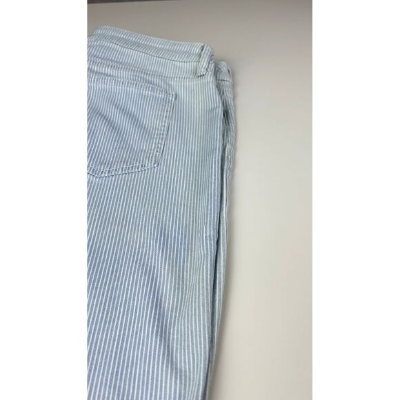 Chico's Blue & White Striped So Slimming‎ Girlfriend Slim Leg Shorts Size 10 - Picture 12 of 12